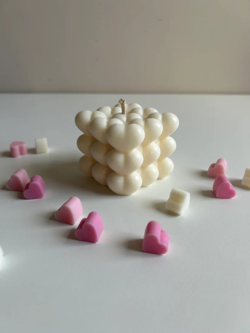 Bubbel Hartjes  Kaars